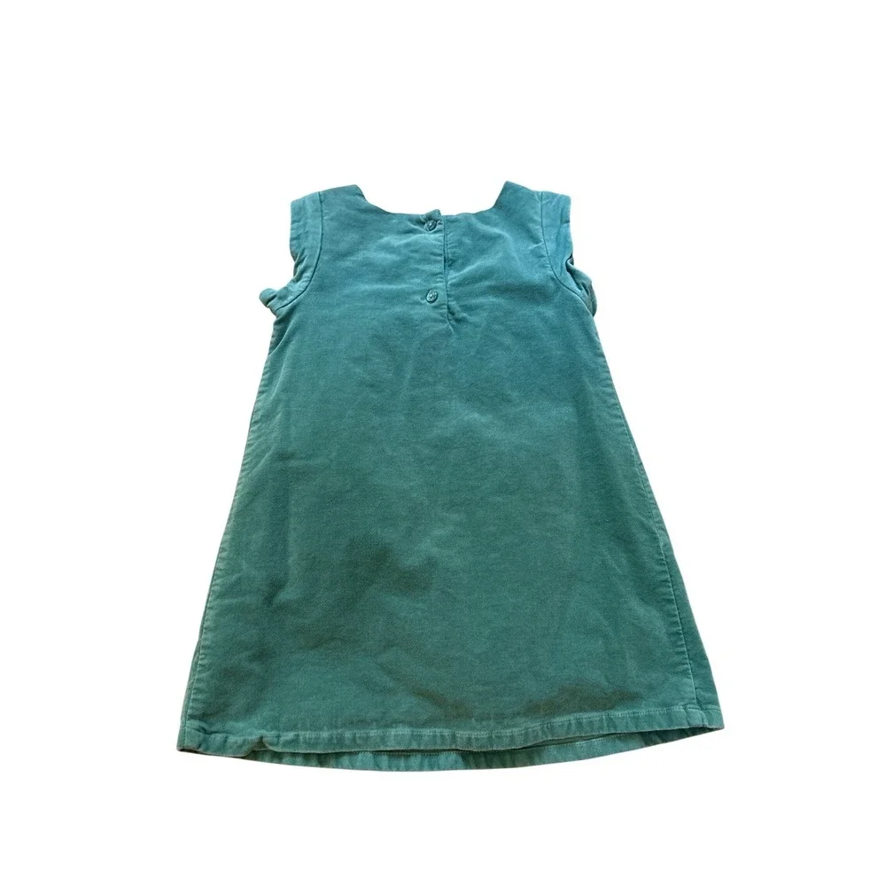Gymboree Corduroy‎ Dress Toddler Girls Teal Sleeveless Pleated A-Line SIZE 2T